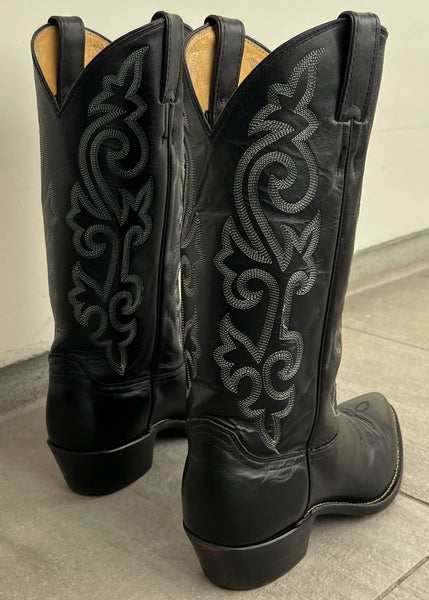 90's Black Cowboy Boots (7-8)