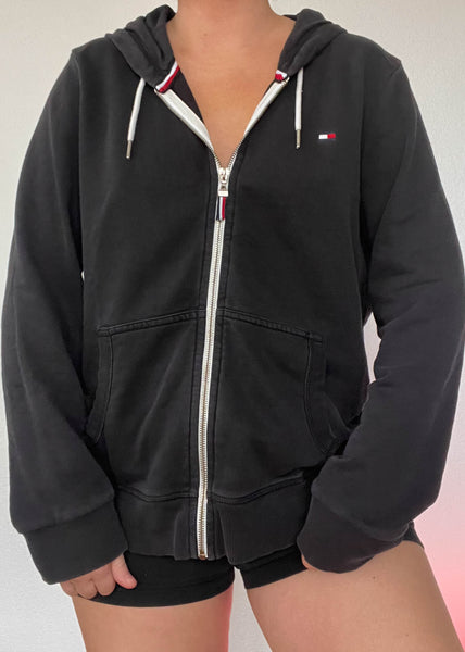 Black Tommy Hoodie Jacket (M)