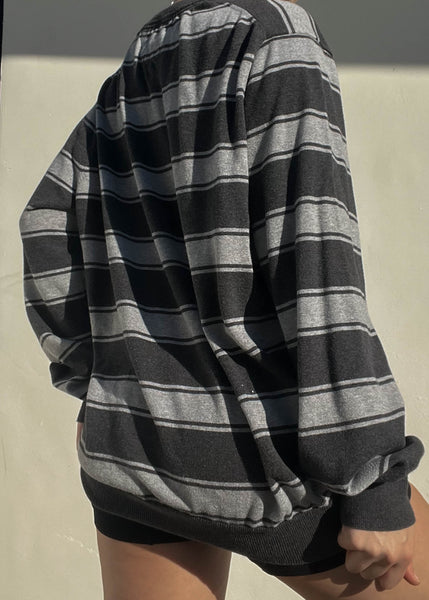 Double Gray Striped Tommy Knit (L)