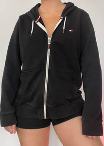 Black Tommy Hoodie Jacket (M)