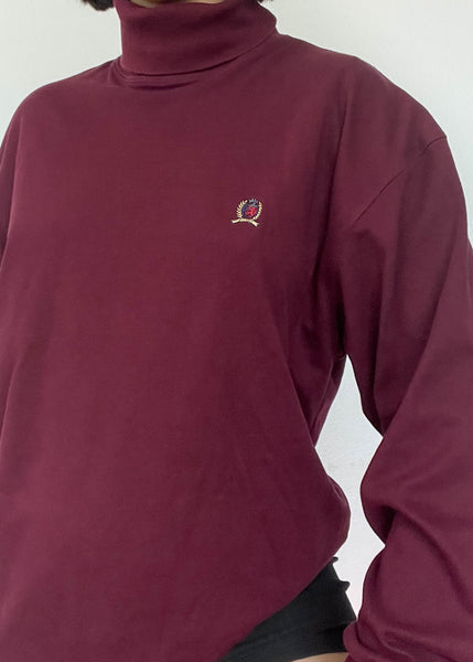 90's Burgundy Tommy Turtleneck (XL)