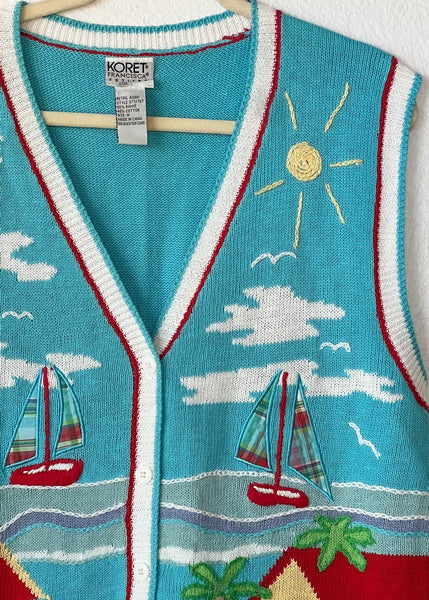 90's Beach House Sweater Vest (M-XL)