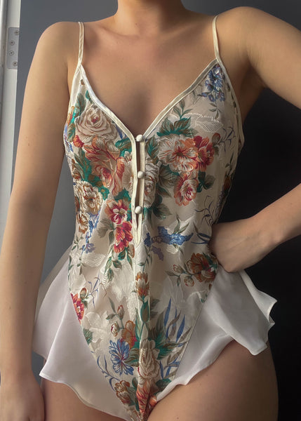 80's VS Floral Teddy (S-S/M)