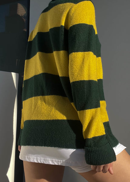 Forest Green & Yellow Knit (S-M)