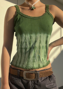Y2k Green Tie Dye Tank (S)