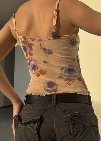 90's Periwinkle Roses Tank (S)