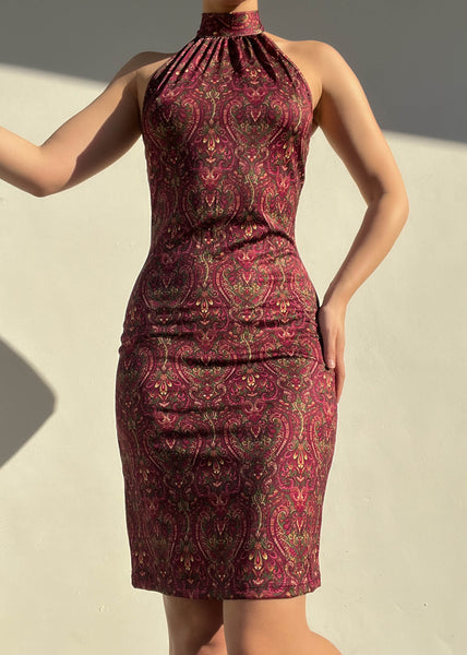 90’s High Neck Halter Dress (S)