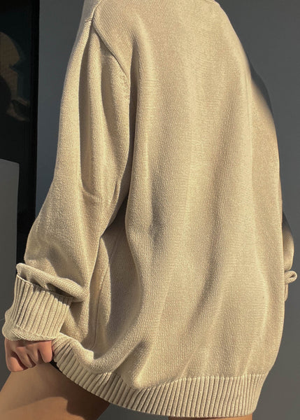 90's Beige Argyle Knit (XL)