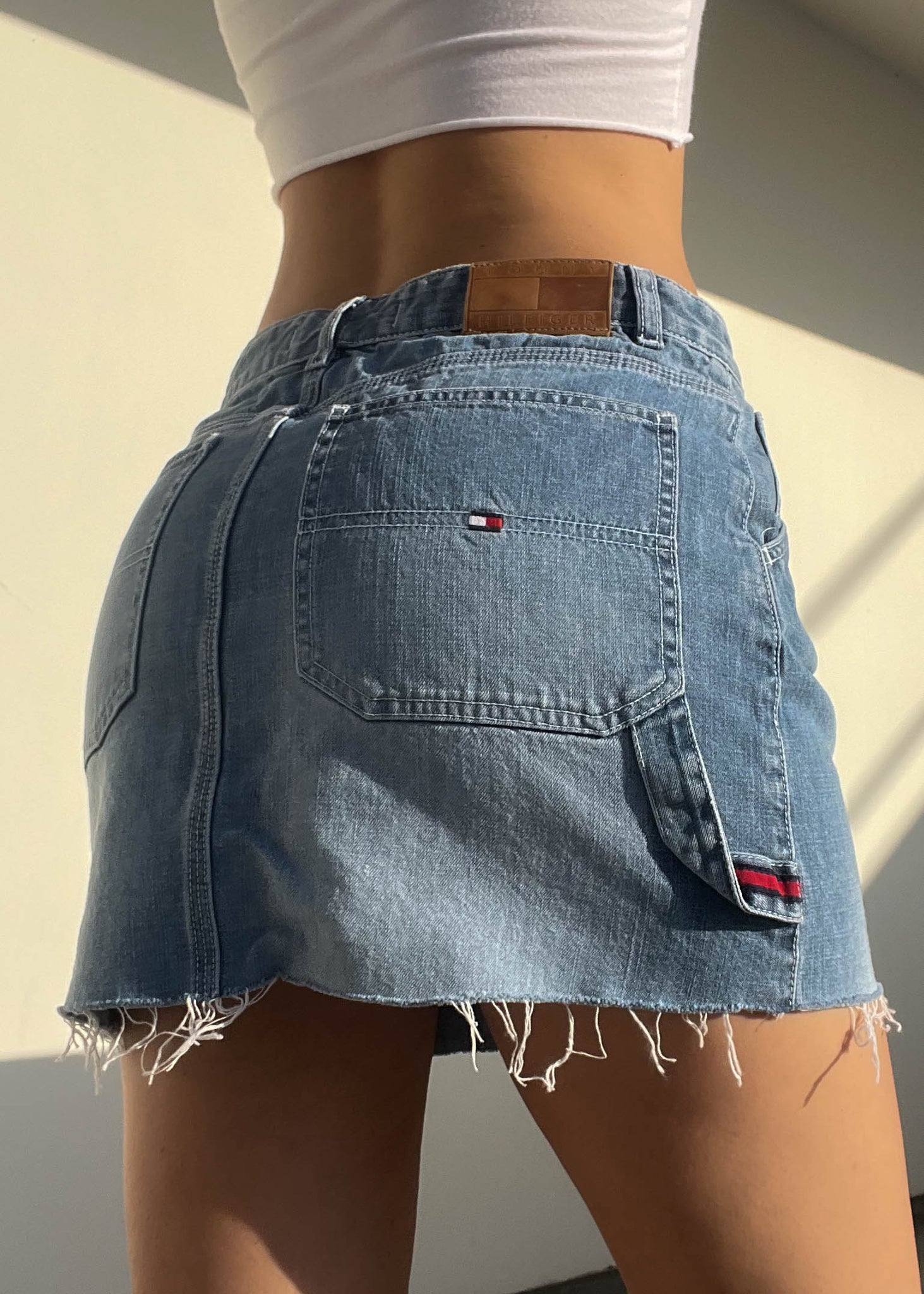 Tommy Denim Carpenter Mini Skirt (M)