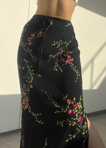 2000’s Floral Maxi Tie Skirt (S)
