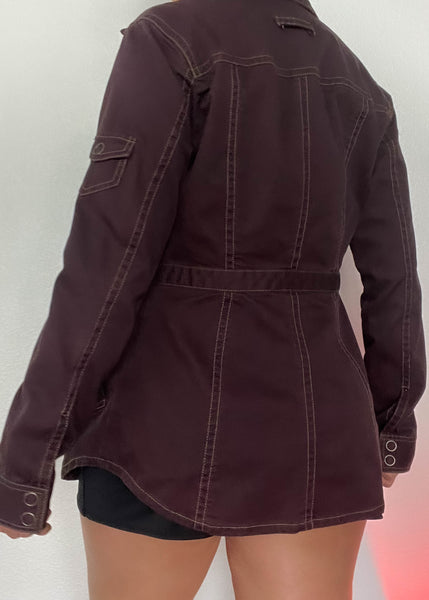 Romina Brown Snap-Up Jacket (M)