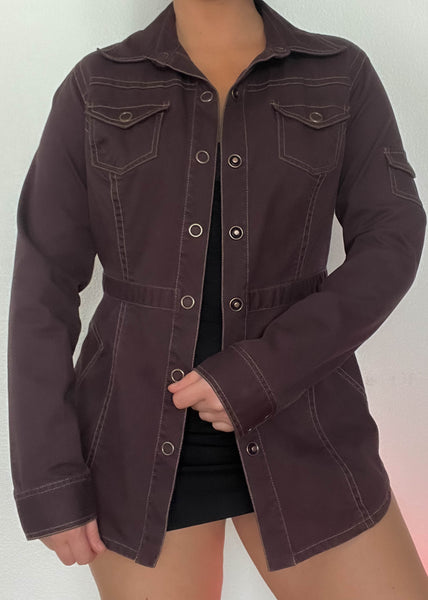 Romina Brown Snap-Up Jacket (M)