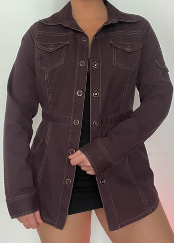 Romina Brown Snap-Up Jacket (M)