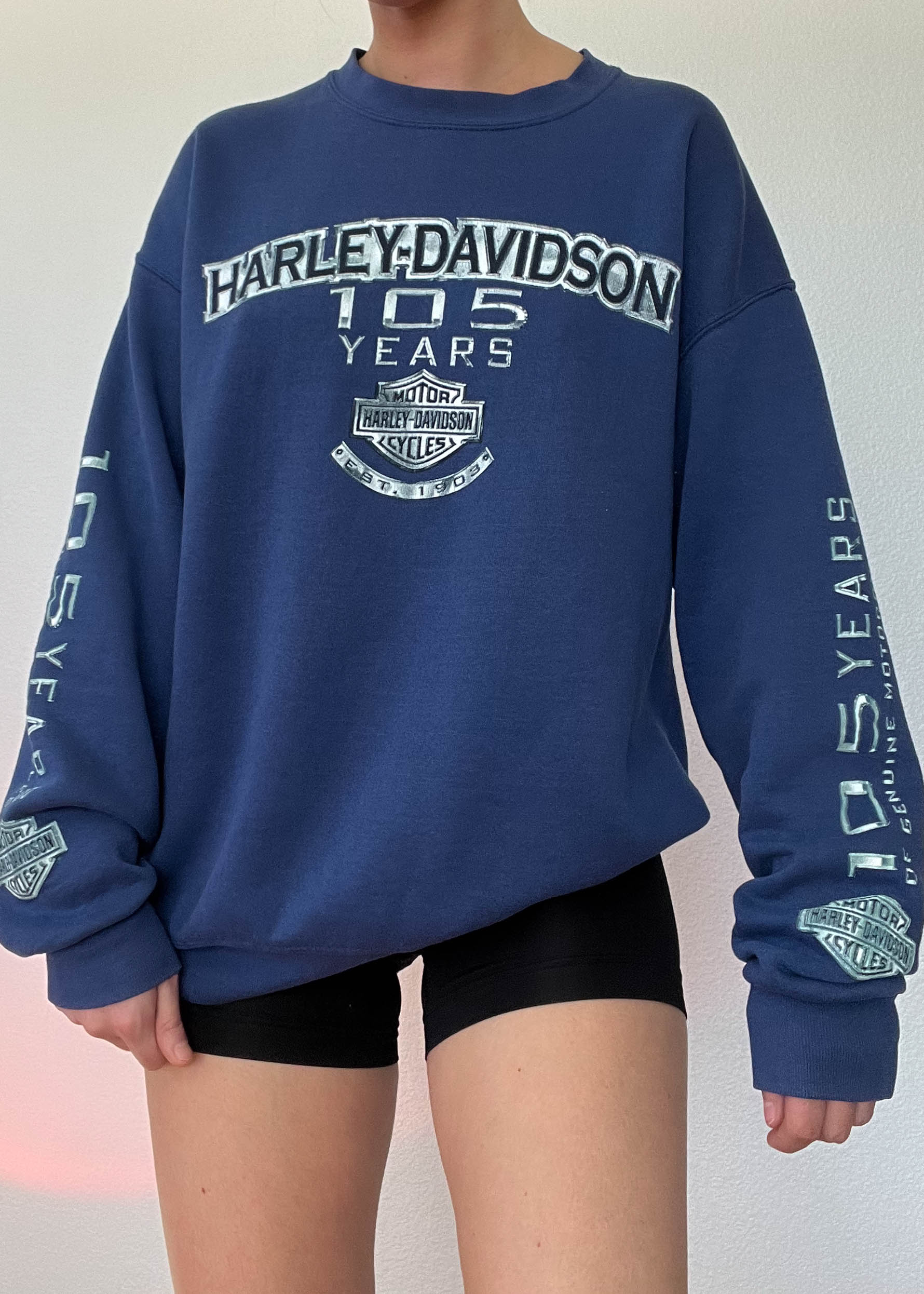 2007 Dark Blue Harley Crewneck (L) – Retro and Groovy
