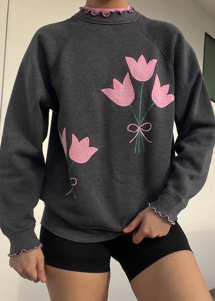 80's Layered Tulip Sweatshirt (S-M)