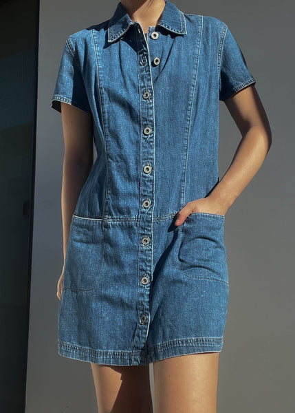90’s Denim Button Down Dress (M)