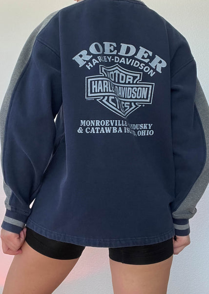 Navy & Gray Harley Crew (M)