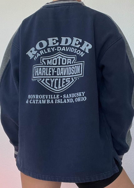 Navy & Gray Harley Crew (M)