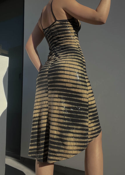 Shimmer Print Midi Dress (S)