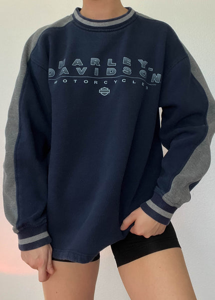 Navy & Gray Harley Crew (M)
