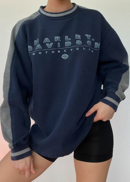 Navy & Gray Harley Crew (M)