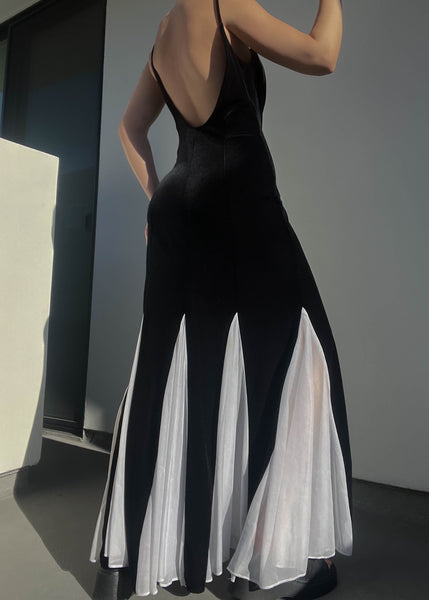 Black & White Velvet Maxi (M-M/L)