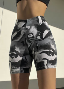 Abstract Print 80's Bike Shorts (S)