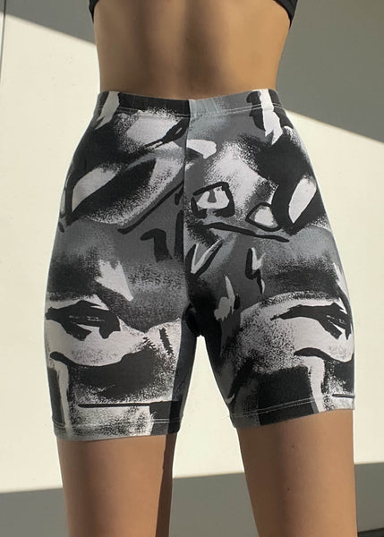 Abstract Print 80's Bike Shorts (S)
