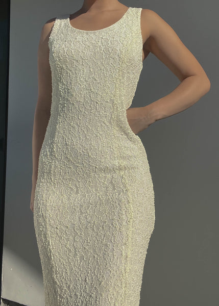 90’s White Lace Maxi Dress (S)