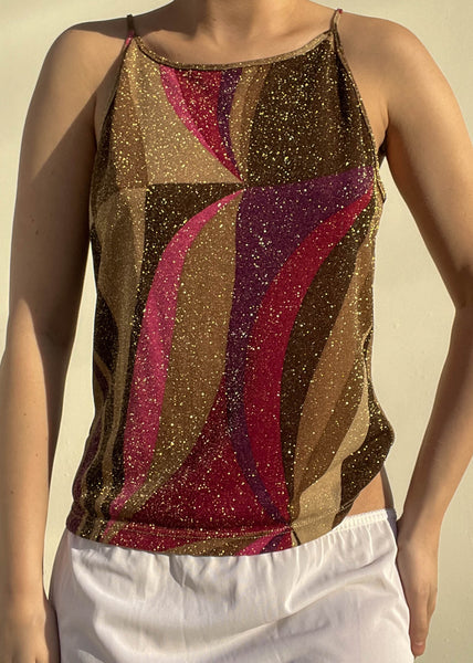 Late 90's Sparkle Print Tank (M/L)