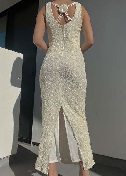90’s White Lace Maxi Dress (S)