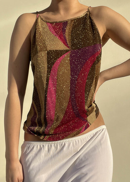 Late 90's Sparkle Print Tank (M/L)