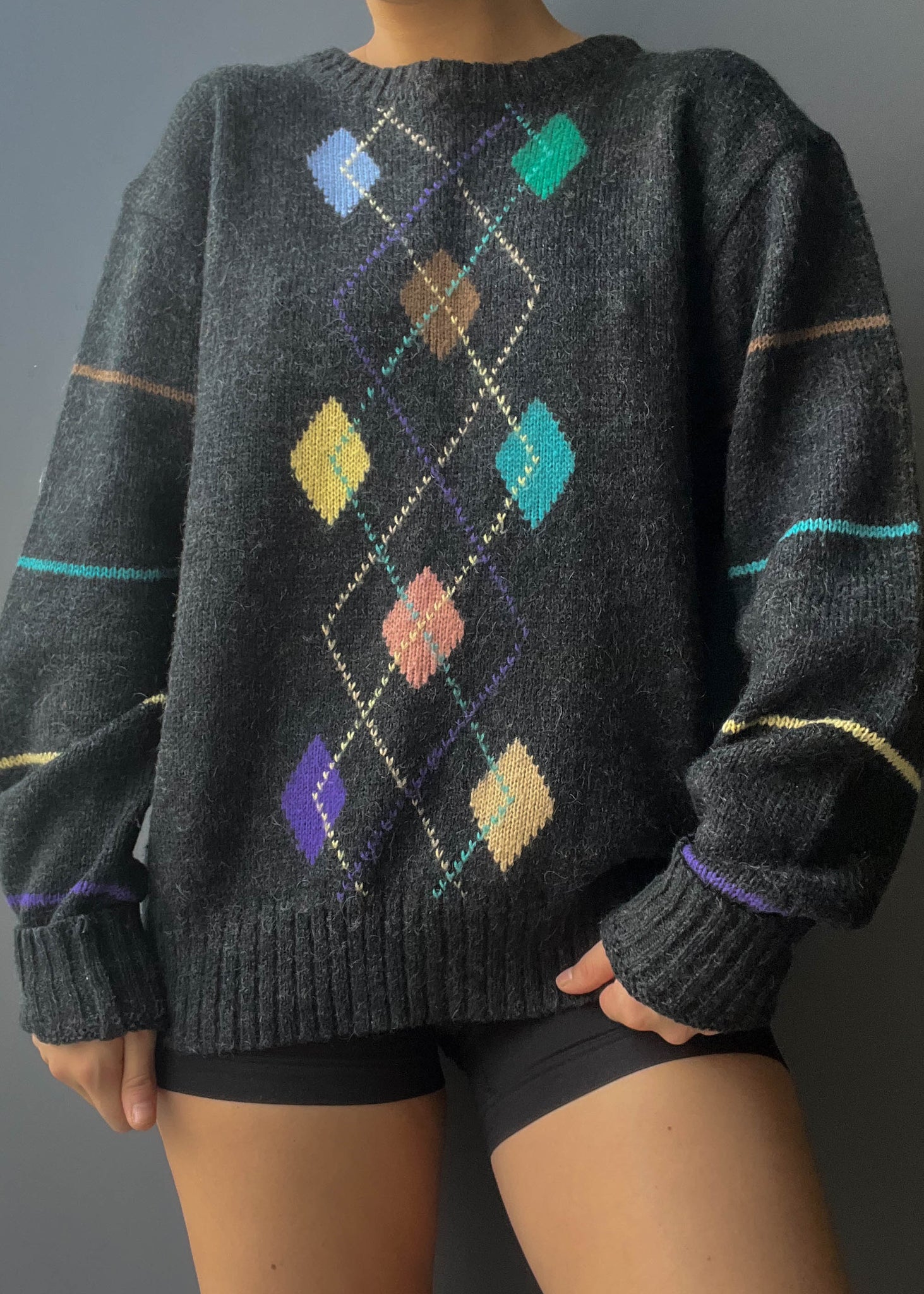 Dorian 80's Argyle Knit (L)
