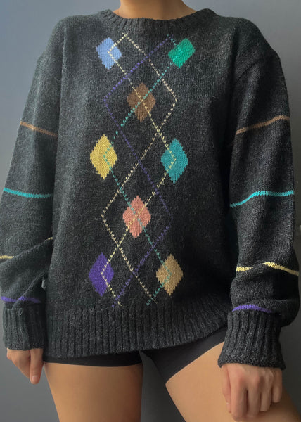 Dorian 80's Argyle Knit (L)