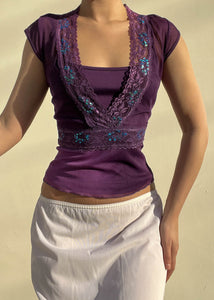 Y2k Layered Purple Top (S)