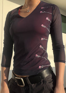 Thea 90's Floral Mesh Top (S)