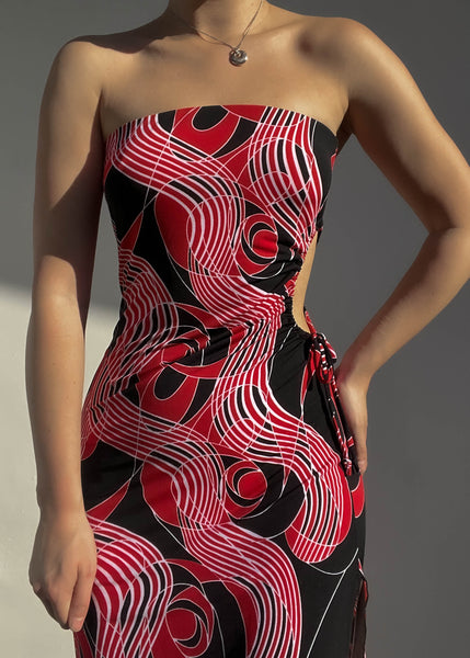 Trippy Cut-Out Midi Dress (S)