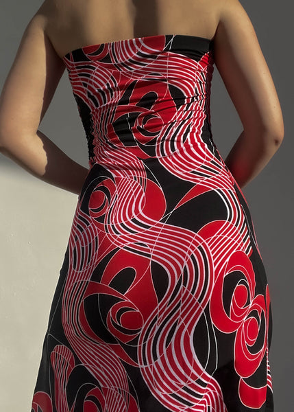 Trippy Cut-Out Midi Dress (S)