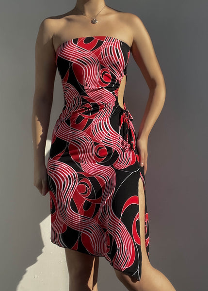 Trippy Cut-Out Midi Dress (S)