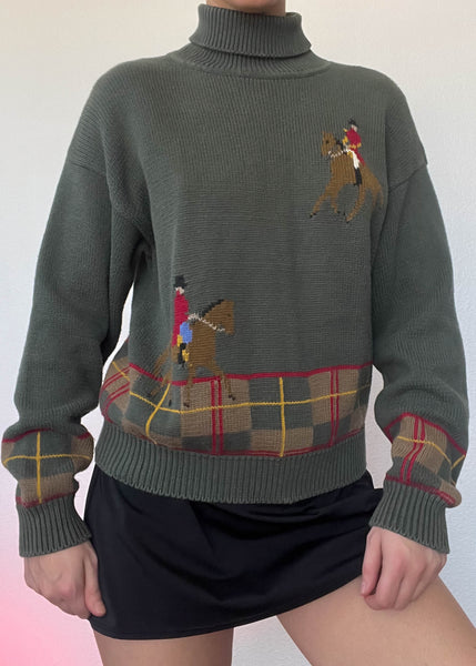 90's Sage Horse Sweater (S)