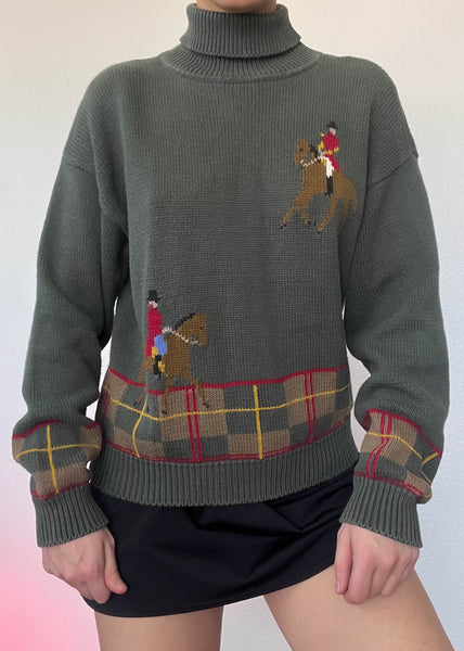 90's Sage Horse Sweater (S)