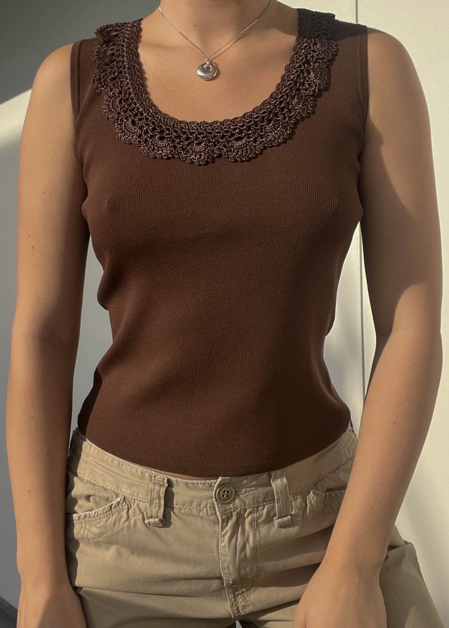 90's Brown Knit Tank (S)