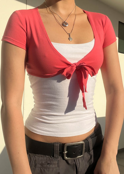 Peachy Pink Tie Top (XS)