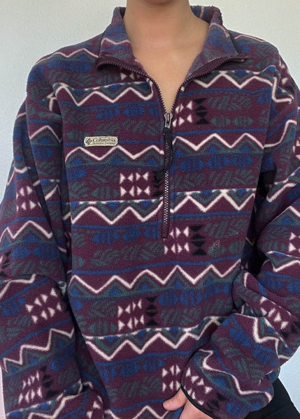 90's Printed Columbia Fleece (L)