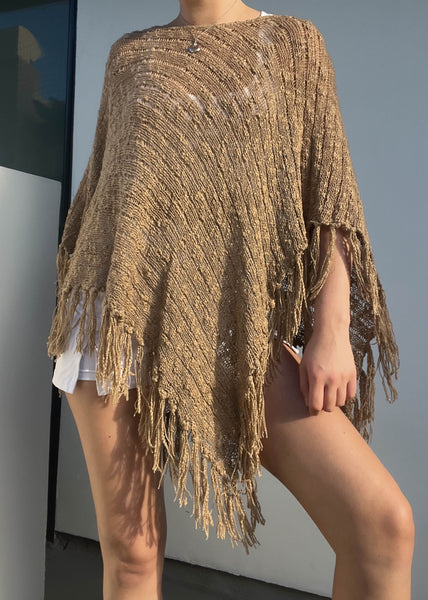 Tan Crochet Shawl (Any Size)