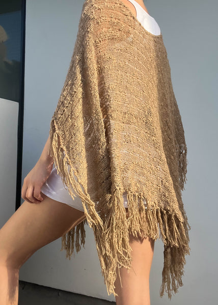 Tan Crochet Shawl (Any Size)