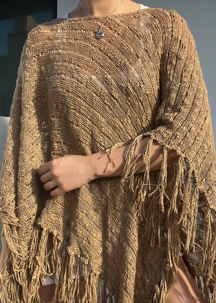 Tan Crochet Shawl (Any Size)