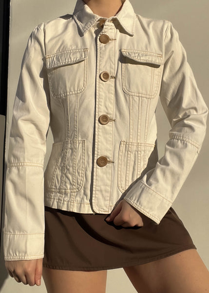 Y2k Off-White & Tan Blazer (S)