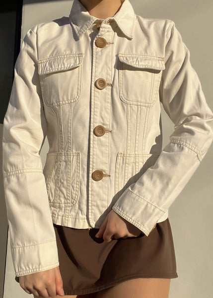 Y2k Off-White & Tan Blazer (S)