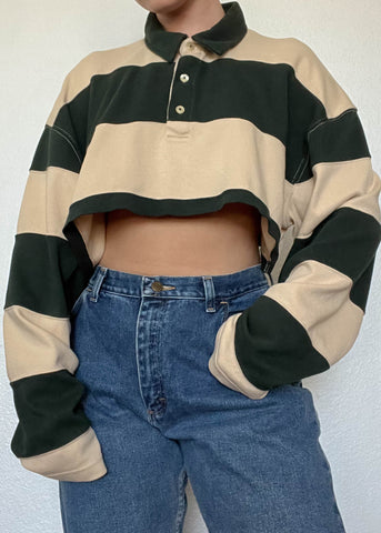90’s Striped Long Sleeve Polo (M)